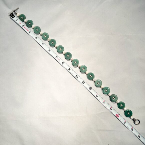 Jade and Freshwater Pearl Statement Necklace Choker Good Luck - Picture 8 of 8